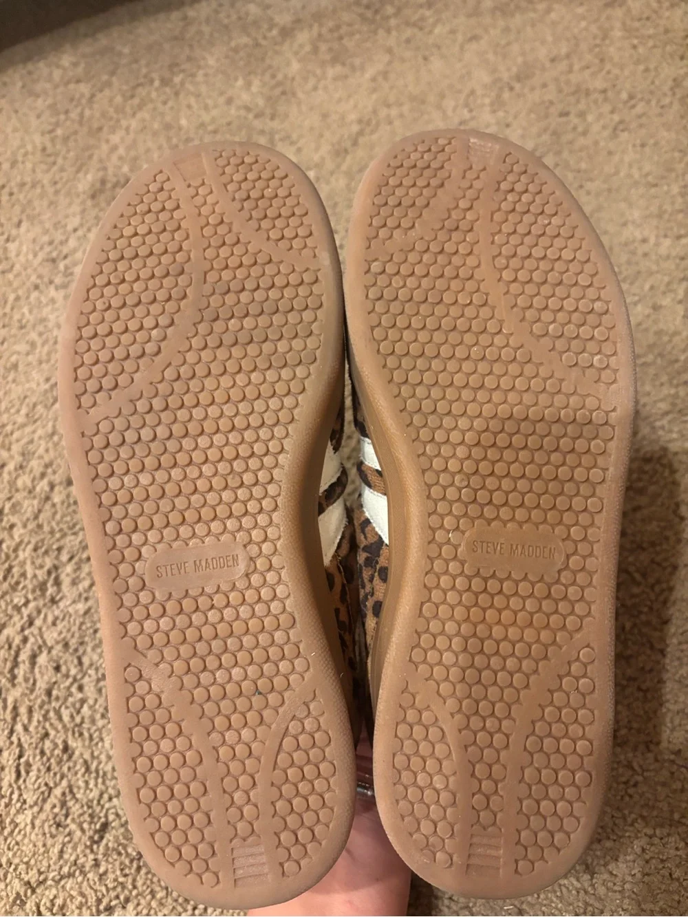 Steve Madden women’s Leopard Print Sneakers with Red Lining